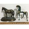 Image 2 : LOT OF 2 - METAL HORSE STATUES