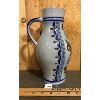 Image 1 : ORNATE SIGNED SALT GLAZED STONEWARE PITCHER - 10in TALL