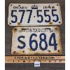 Image 1 : LOT OF 2 - 1950's ONTARIO LICENSE PLATES