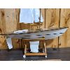 Image 9 : LARGE WOODEN MODEL "HERON" SAILBOAT  - 