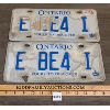 Image 1 : PAIR OF ONTARIO LICENSE PLATES - E BE4 I