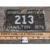 Image 1 : 1972 HAMILTON SINGLE CARTER LICENSE PLATE