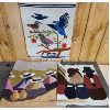 Image 2 : LOT OF 3 - HAND WOVEN WALL ART PIECES - LARGEST 30 X 37 INCHES