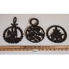 Image 1 : LOT OF 3 - CAST IRON TRIVETS
