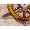 Image 3 : NAUTICAL WOODEN SHIPS WHEEL - 24.5in