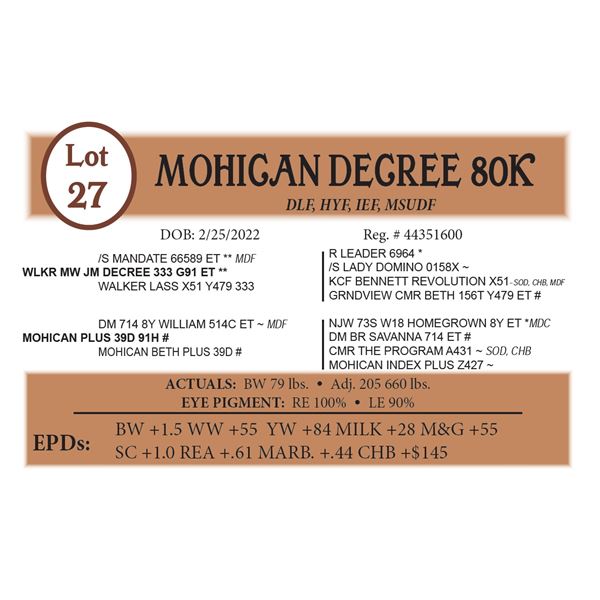 MOHICAN DECREE 80K