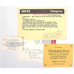 Apollo 11, 1969, Presidential Dinner Telegram and Inv