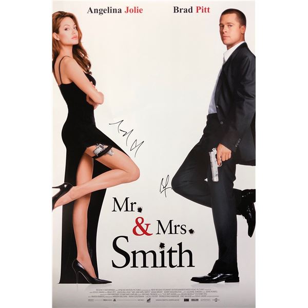 Mr Mrs Smith Angelina Jolie Poster Autographed Signed
