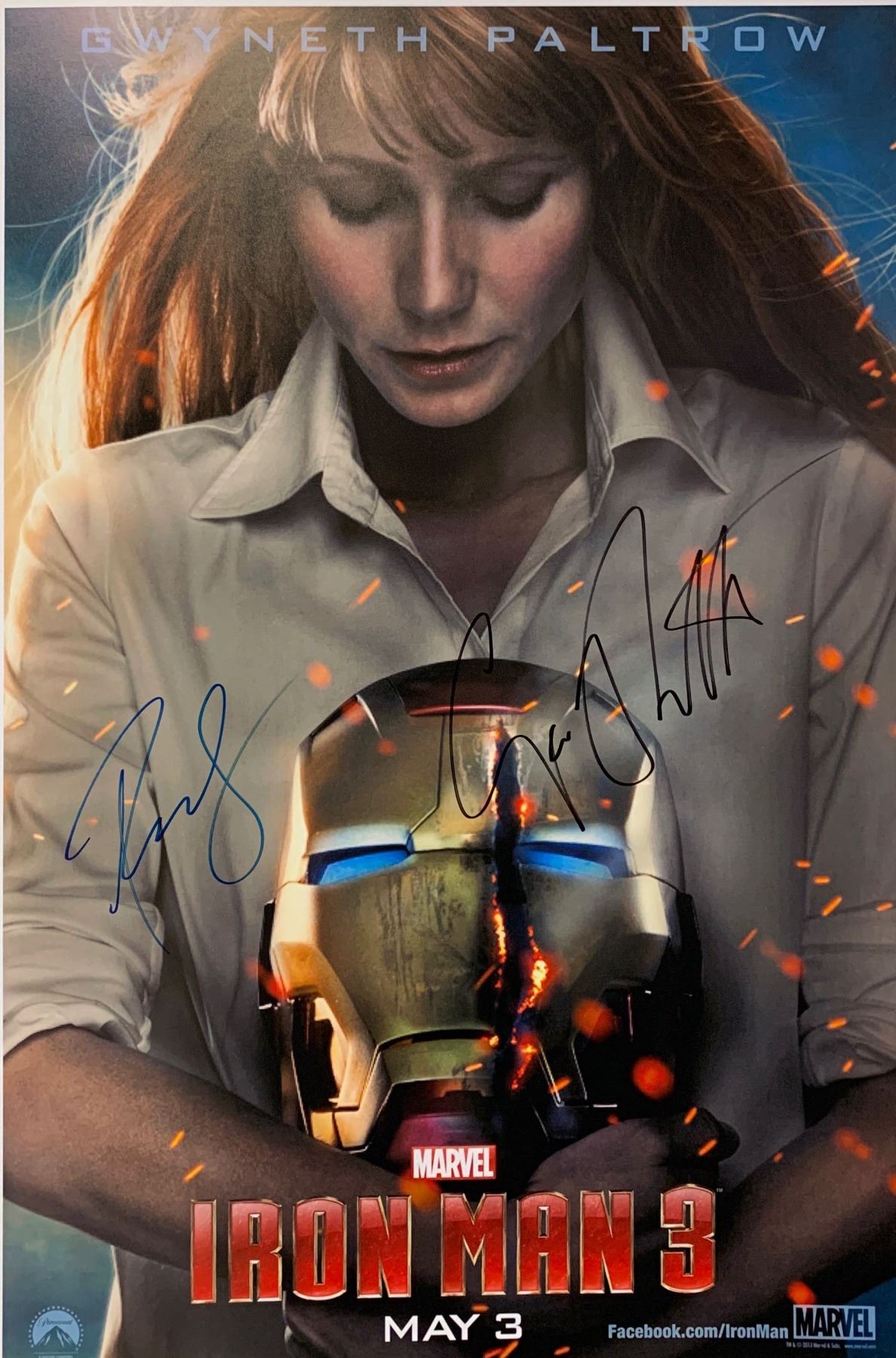 Robert Downey Jr Autograph Signed Iron Man 3 Poster