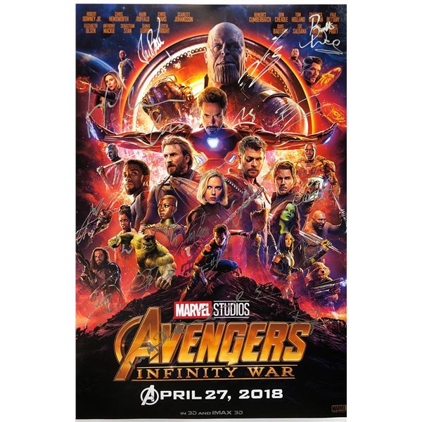 Signed Avengers Infinity War Poster Chris Evans