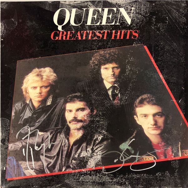 Roger Taylor Autograph Signed Queen Createst Hits Vinyl