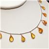 Image 2 : 14K  ORANGE SAPPHIRES(8CT) NECKLACE 18"