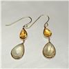 Image 1 : 14K  ZULTANITE(3.15CT) SAPPHIRE(1.05CT) EARRINGS