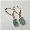 Image 2 : 10K  NATURAL EMERALD(3CT) DIAMOND(0.17CT) EARRINGS