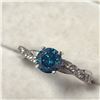 Image 2 : 14K  BLUE DIAMOND TREATED(0.85CT) DIAMOND(0.16CT) RING SIZE 6.5