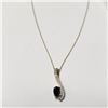 Image 2 : 10K  SAPPHIRE 18"(0.5CT) DIAMOND(0.2CT) NECKLACE