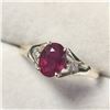 Image 2 : 10K  RUBY(1CT) DIAMOND(0.05CT) RING SIZE 7