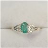 Image 1 : 10K  EMERALD(0.45CT) RING SIZE 5.5