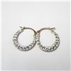 Image 1 : 10K  CRYSTAL 0.67G HOOP EARRINGS