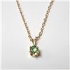 Image 1 : 14K GOLD FILLED EMERALD PENDANT AND CHAIN 36" NECKLACE