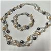 Image 1 : FRESH WATER PEARL 18" NECKLACE AND BRACELET 7.5" NECKLACE