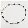Image 1 : 14K  12 NATURAL BLUE SAPPHIRES(4CT) BRACELET