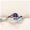 Image 1 : 10K  NATURAL TANZANITE(0.95CT) 2 DIAMONDS RING SIZE 7