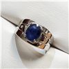 Image 2 : SILVER NATURAL BLUE SAPPHIRE(3CT) 2 CZ(0.06CT) RING SIZE 9