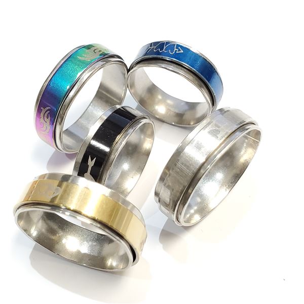 STEEL  PACK OF 5 MEDICATION SPINNING RING