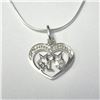 Image 1 : 10K CZ PENDANT WITH A FREE SILVER CHAIN NECKLACE