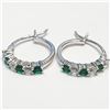 Image 1 : SILVER STIMULATED EMERALD EARRINGS
