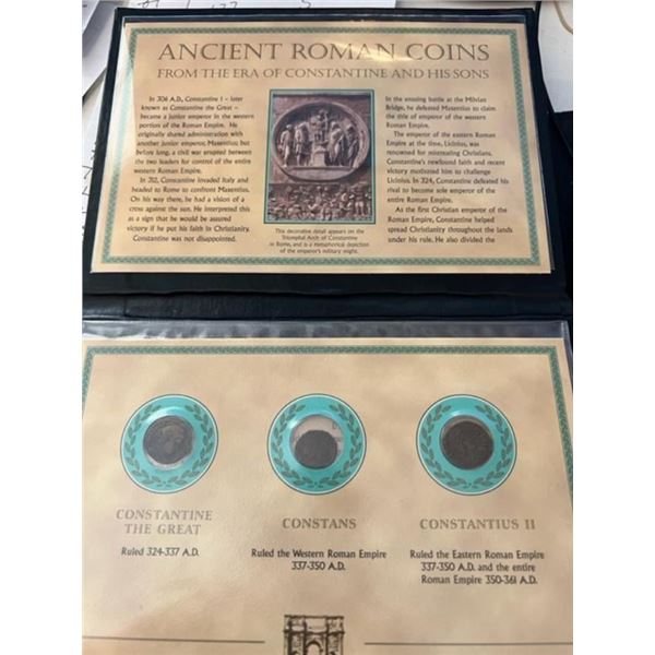 Ancient Roman Coins - 324-350 AD  the Era of Constantine & His Sons - With COA