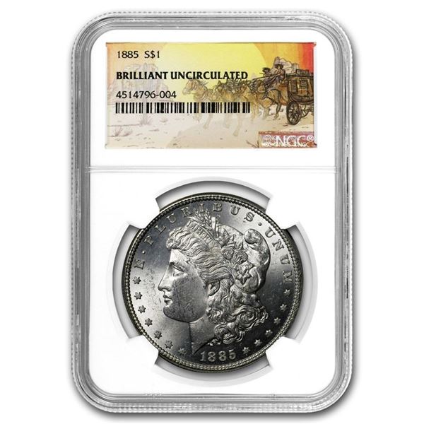 1885 Stage Coach Morgan Dollar BU NGC