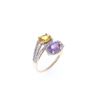 Image 8 : Freeform Multi Color Sapphire Diamond & 14k Ring