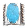 Image 12 : Alpaca Silver and Turquoise Cabochon Cuff Bracelet