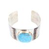 Image 13 : Alpaca Silver and Turquoise Cabochon Cuff Bracelet