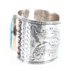 Image 4 : Alpaca Silver and Turquoise Cabochon Cuff Bracelet
