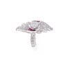 Image 8 : Art Deco Diamond & Ruby 18k White Gold Ring