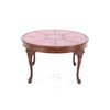 Image 8 : Queen Anne Style Leather Top Round Coffee Table