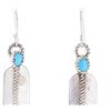 Image 2 : Navajo Sterling Feather & Turquoise Earrings