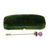 Image 1 : 19th C. Purple Tourmaline Bust 9K Gold Stick Pin