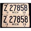 Image 2 : 1930's Michigan State Car License Plate Collection