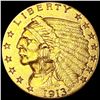 Image 1 : 1913 $2.50 Gold Quarter Eagle CLOSELY