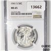 Image 1 : 1941-S Walking Liberty Half Dollar NGC-MS65