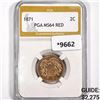 Image 1 : 1871 Two Cent Piece PGA-MS64 RED