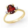 Image 1 : Antique Style1.54 ctw Diamond Garnet Ring White Gold Jewelry