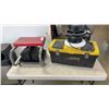 Image 1 : STANLEY TOOLBOX WITH CONTENTS, ROLLING SHOP SEAT, CAR WAXER