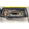Image 8 : STANLEY TOOLBOX WITH CONTENTS, ROLLING SHOP SEAT, CAR WAXER