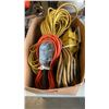 Image 2 : 2 BOXES OF TROUBLE LIGHTS, EXTENTION CORD, ELECTRICAL CONNECTORS, CLAMPS