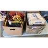 Image 1 : 2 BOXES OF WORK LIGHTS, SHOP SUPPLIES, WIRE BRUSH WHEELS
